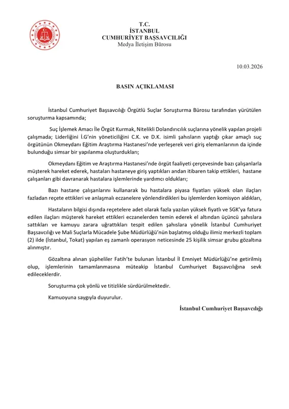 Hastanede 'reçete çetesi'ne 25 gözaltı!