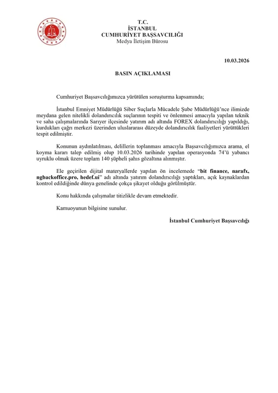 İstanbul’da Forex dolandırıcılığına 74'ü yabancı 140 gözaltı!