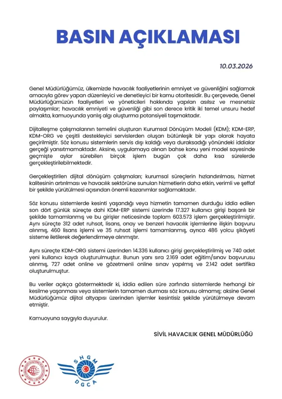 Sivil Havacılık’tan 'sistem çöktü' iddialarına yanıt!