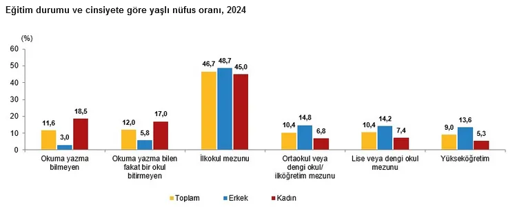 Türkiye’nin yaşlı nüfusu 9,6 milyona ulaştı... Yaşlıların internet kullanımı ikiye katlandı
