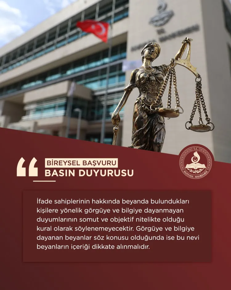 Anayasa Mahkemesi'nden bireysel başvuru kararları