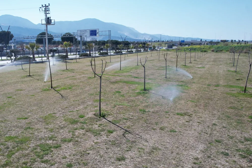 Manisa'da yeşil alanlarda akıllı sulama dönemi
