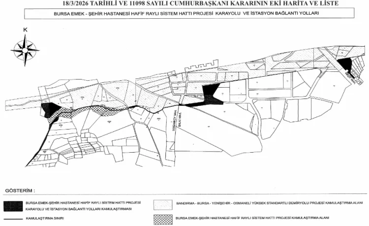 Bursa’da YHT Garı için acele kamulaştırma kararı