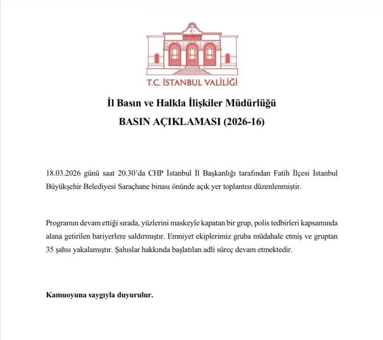 Saraçhane'de polis bariyerlerine saldıran maskeli 35 şüpheli gözaltında