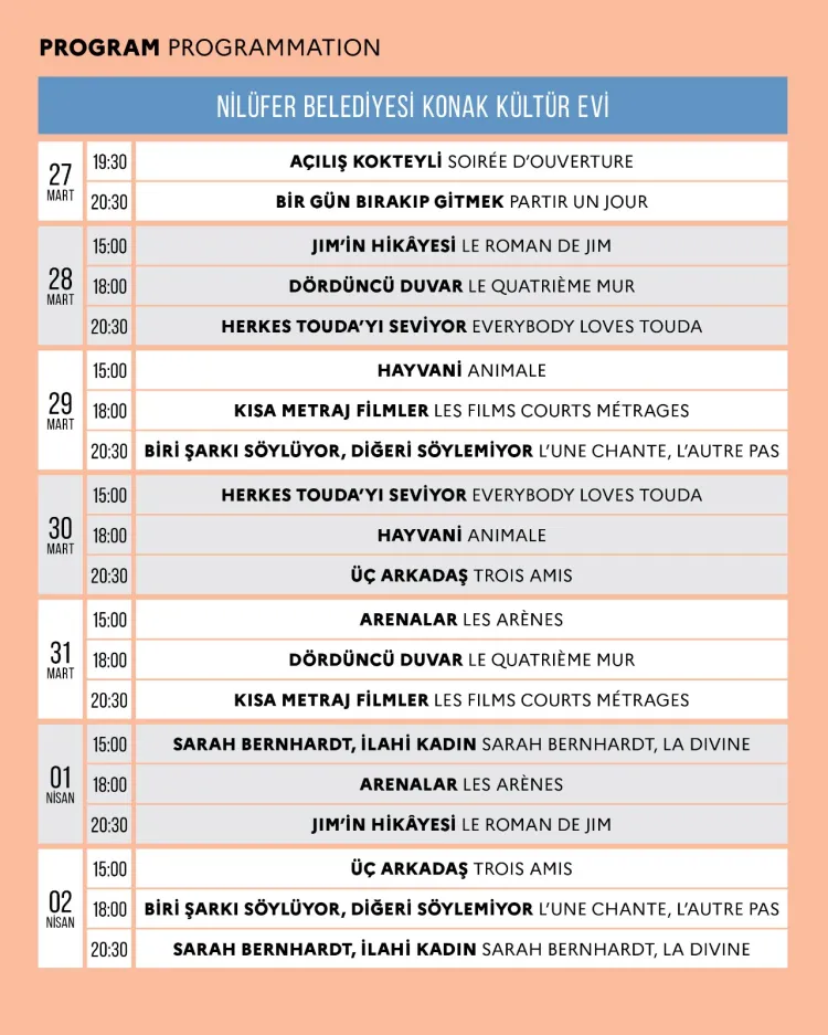 Frankofon Film Festivali Nilüfer'de sinemaseverlerle buluşuyor