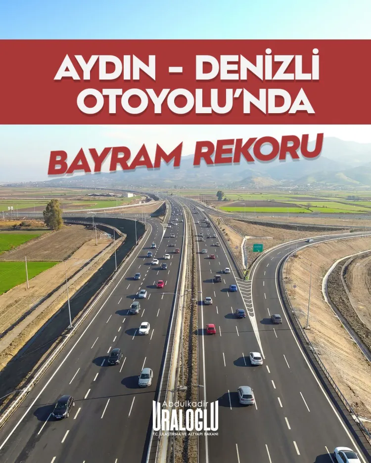 Aydın–Denizli Otoyolu’nda bayram rekoru... Günlük araç geçişi 22 bini aştı