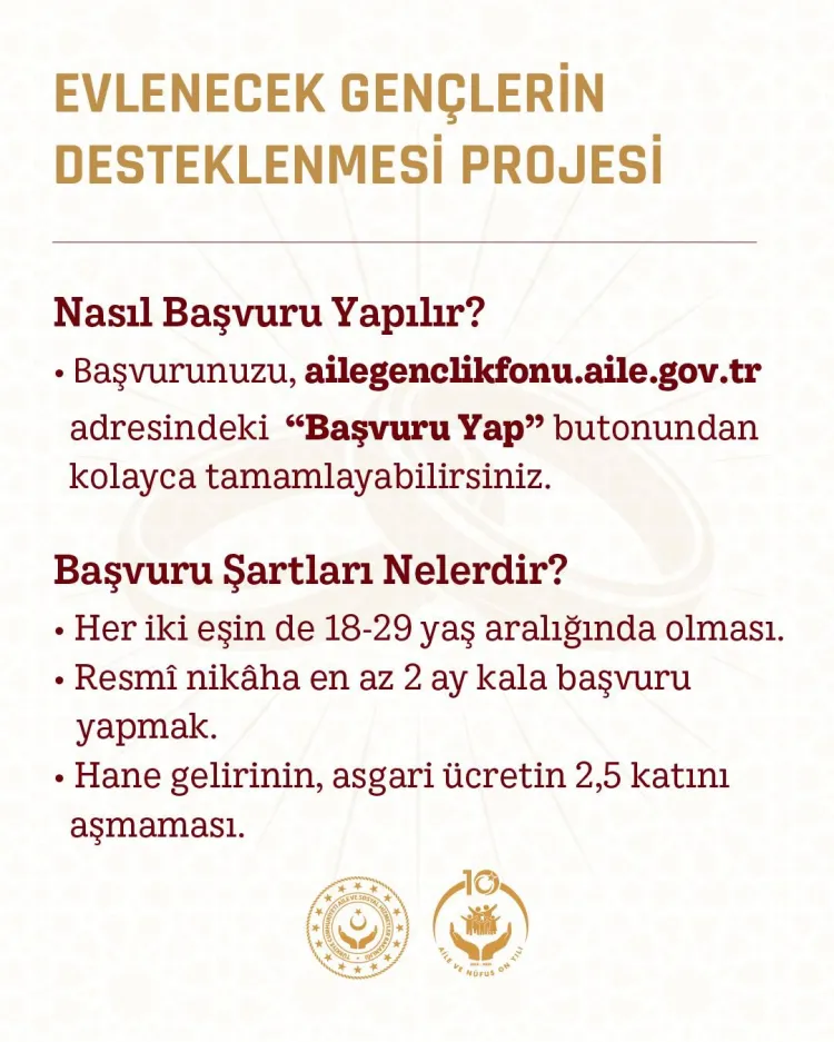Gençlere evlilik desteği... Projeye nasıl başvuru yapılır?
