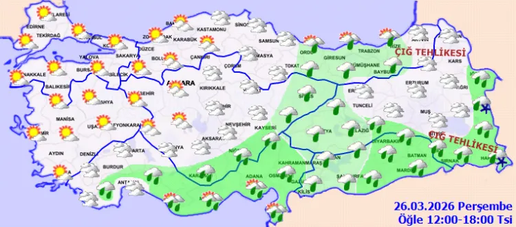 Meteoroloji’den kuvvetli yağış ve çığ uyarısı